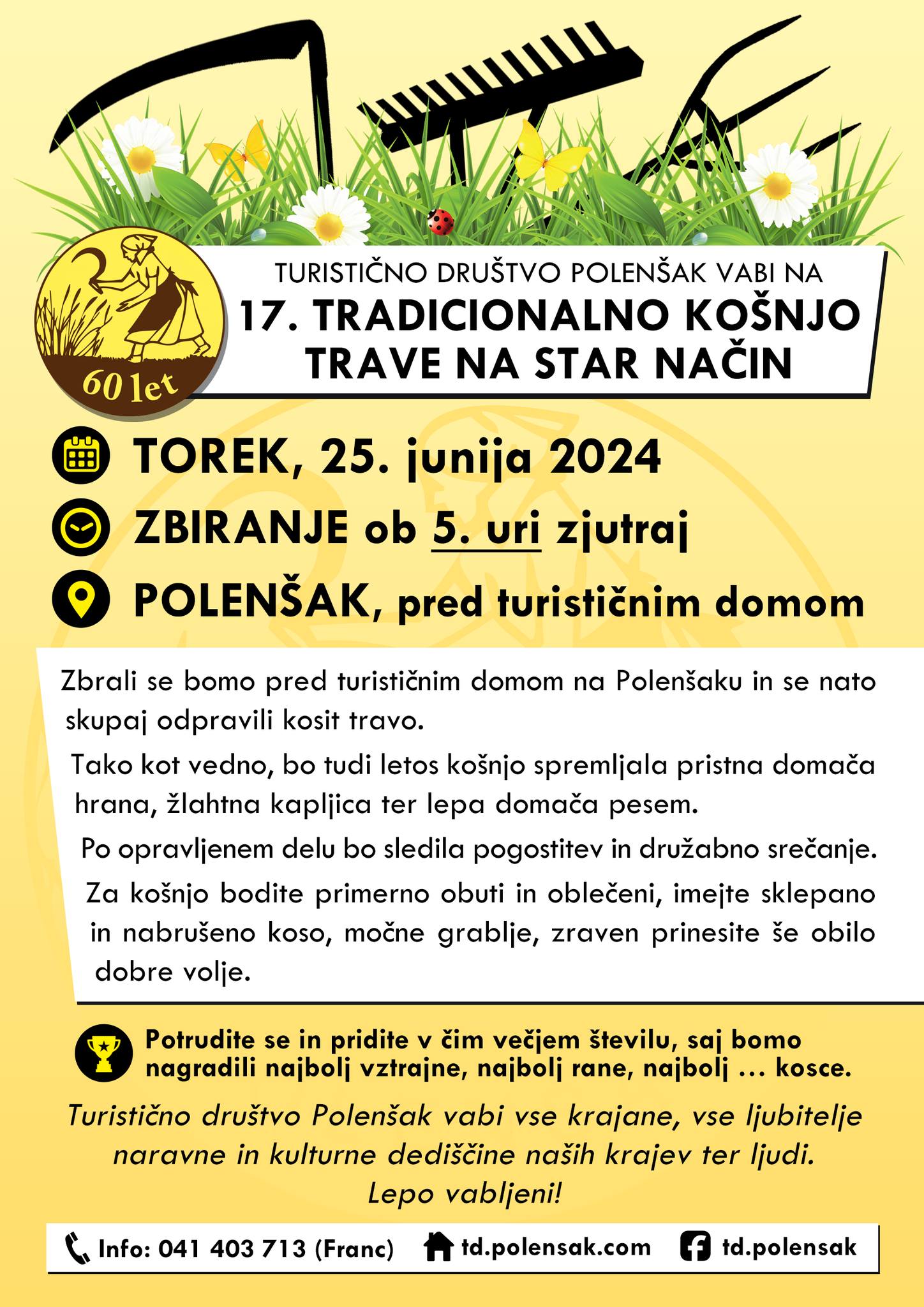 TustičnoDruštvoPolenšakVabiloKošnja2024